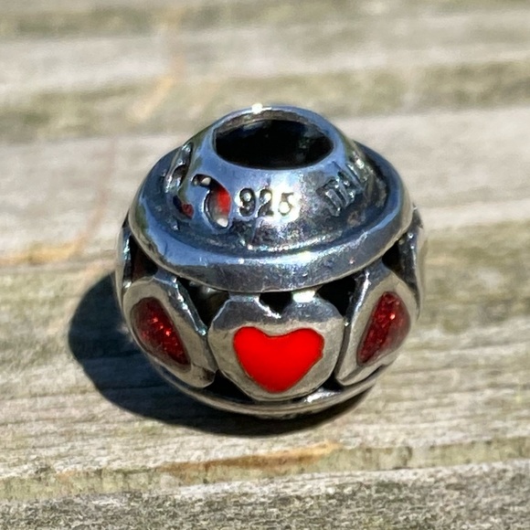 Vintage Michael Anthony red heart .925 Sterling Silver charm bracelet bead Italy - Picture 14 of 15